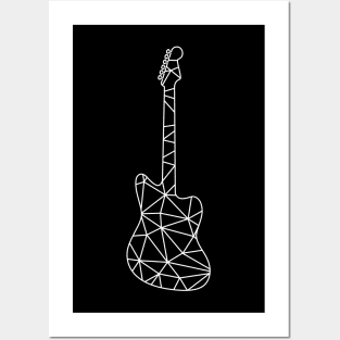 Geometric Line Electric Guitar Posters and Art